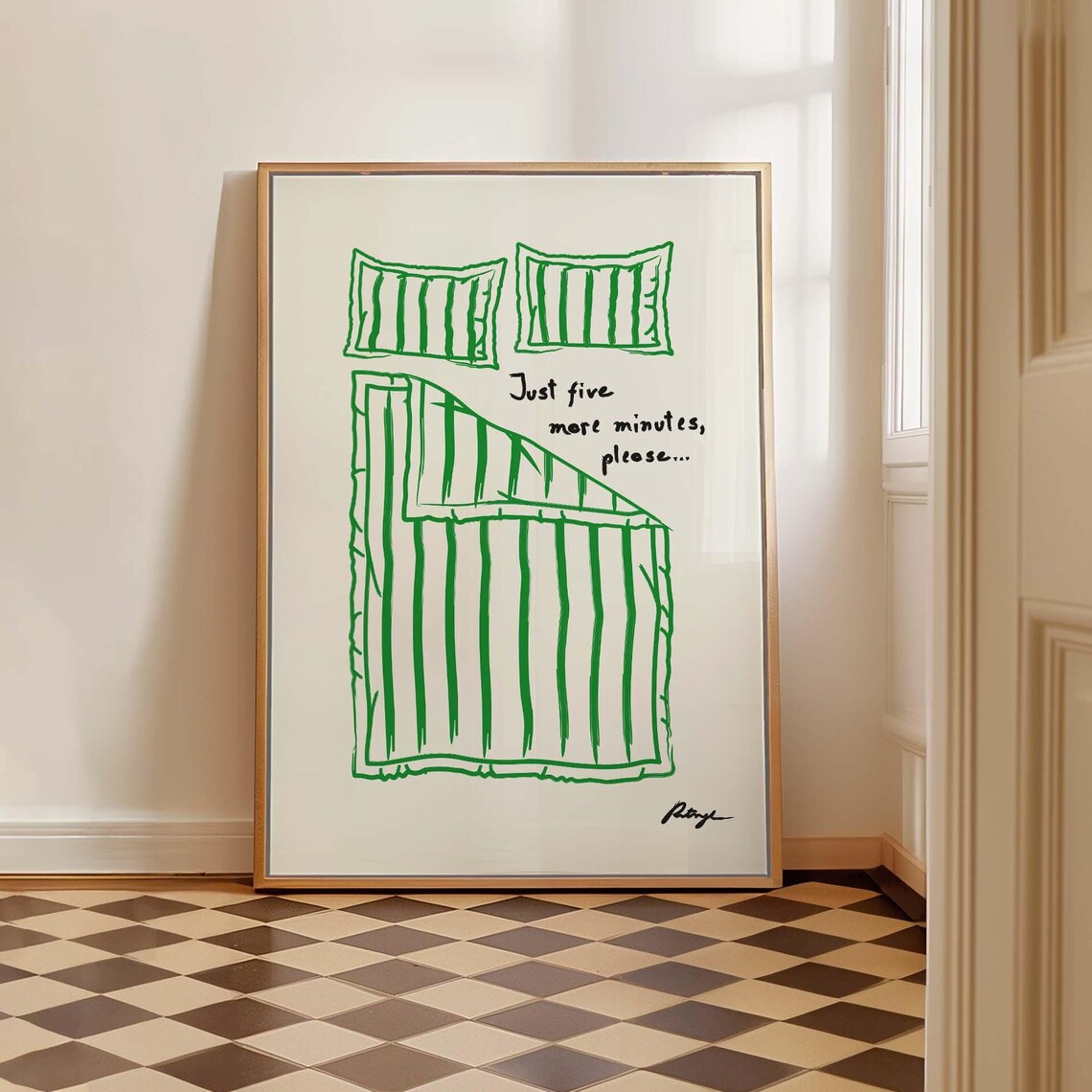 Just 5 More Minutes Typography Pop Art Art Print