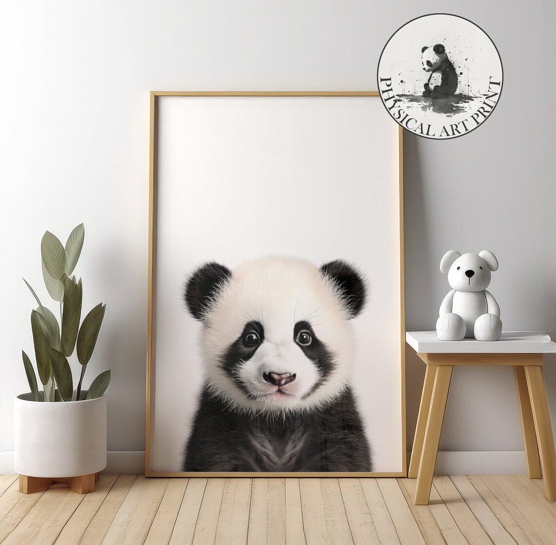 Baby Panda Close-Up Portrait Cute Cub Nursery Animal Art Poster