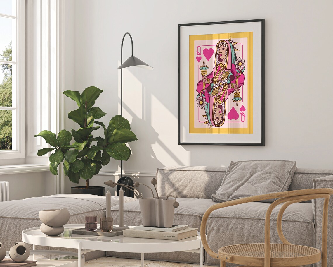 Queen Of Hearts Maximalist Poster, Funky Decor - Image 2