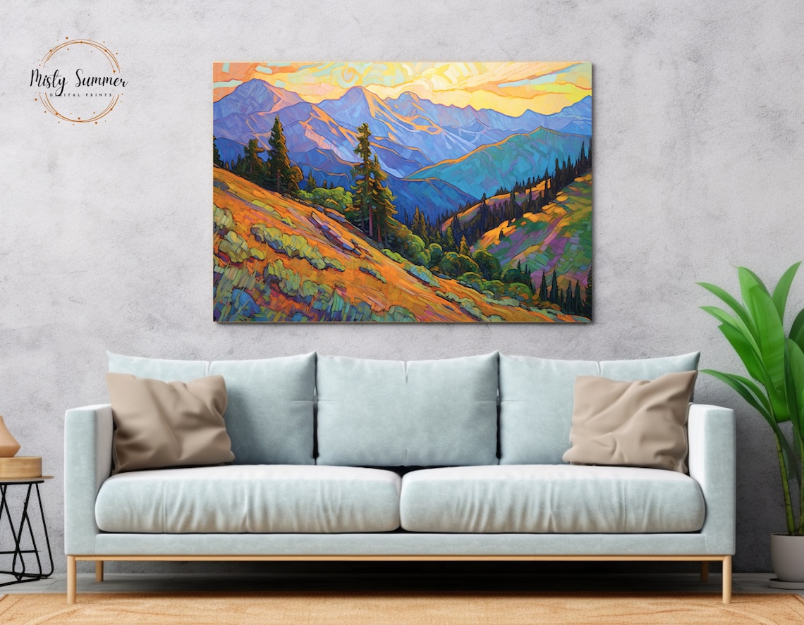 Impressionist Landscape Art Print, Rustic Cottage Decor - Image 2