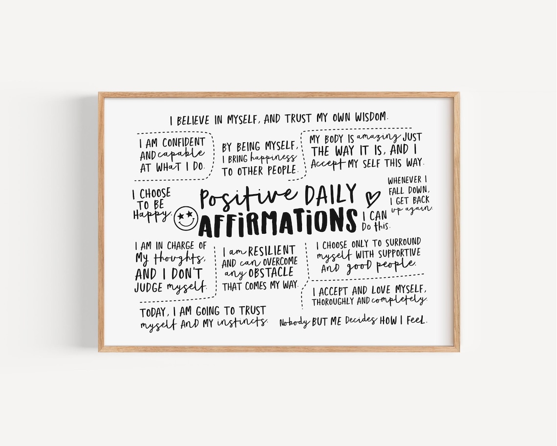 Teen Affirmation Positive Poster, Therapy Room Decor