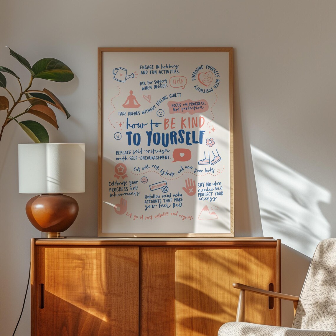 Be Kind To Yourself, Mental Health Art Print - Image 2