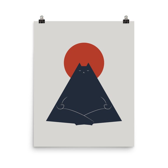Cat Landscape Meowditation Art Print