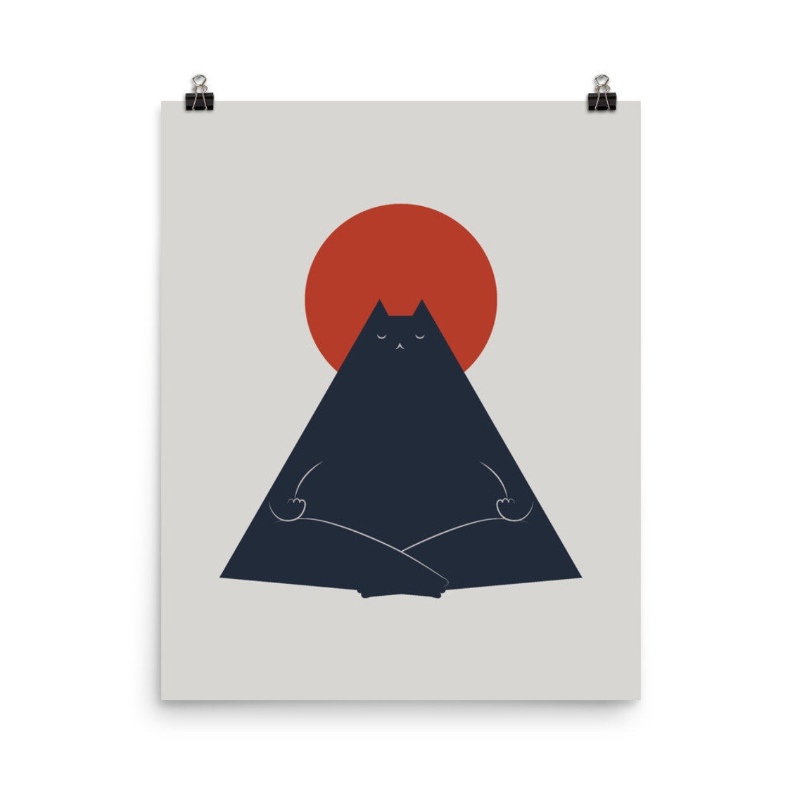 Cat Landscape Meowditation Art Print