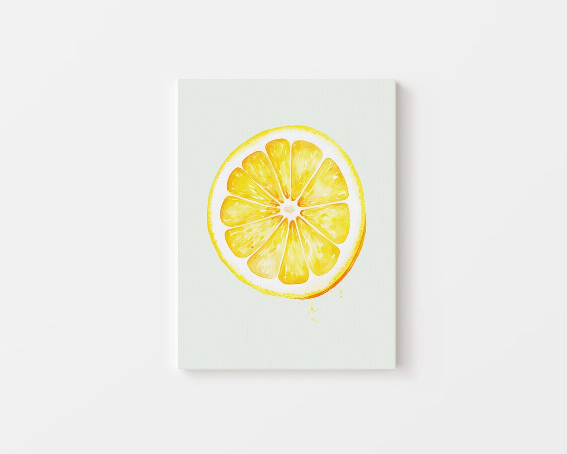 Lemon Fruit Watercolor Kitchen Art Print, Minimalist - Image 4