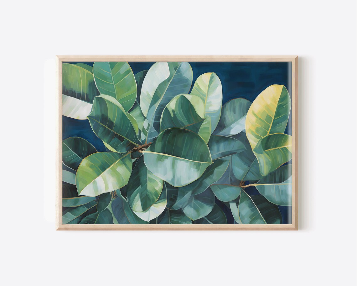 Ficus Leaves Abstract Botanical Art Print, Colorful - Image 2