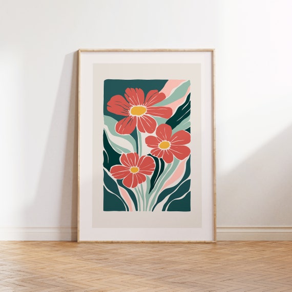 Eclectic Flowers Abstract Floral Wall Art Print