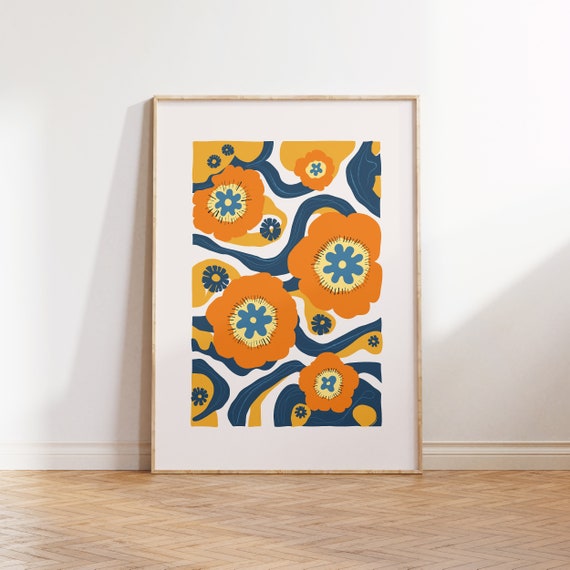 Eclectic Flowers Abstract Botanical Poster Print