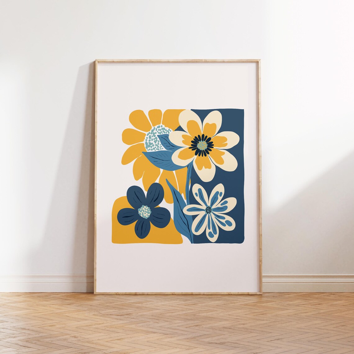 Eclectic Flowers Colorful Abstract Art Print