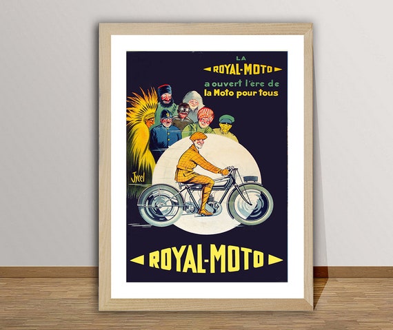 Royal Moto Vintage Motorcycle Poster Retro Motorcycle Poster Gift Idea Wall Decor