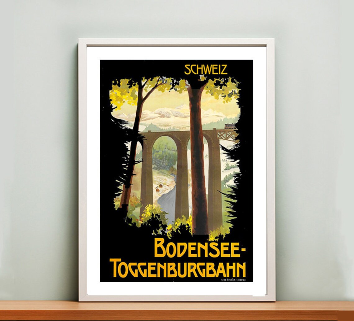 Schweiz Bodensee Toggenburgbahn Viaduct Railway Travel Poster - Image 2