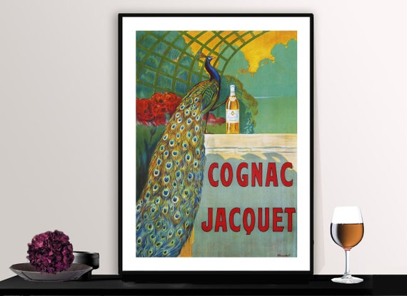 Cognac Jacquet Vintage Fooddrink Poster Cognac Lovers Beverage Art Cognac Lovers Gift