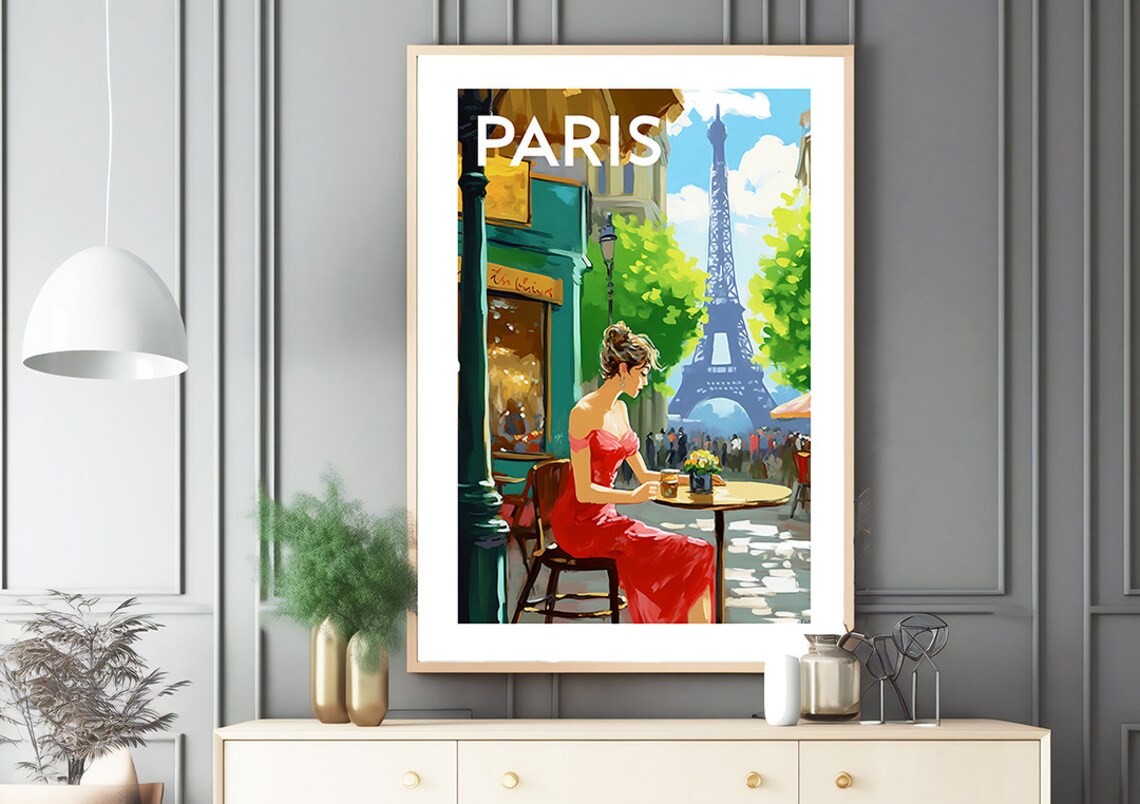 Paris France Travel Poster, Europe Wall Art Print - Image 2