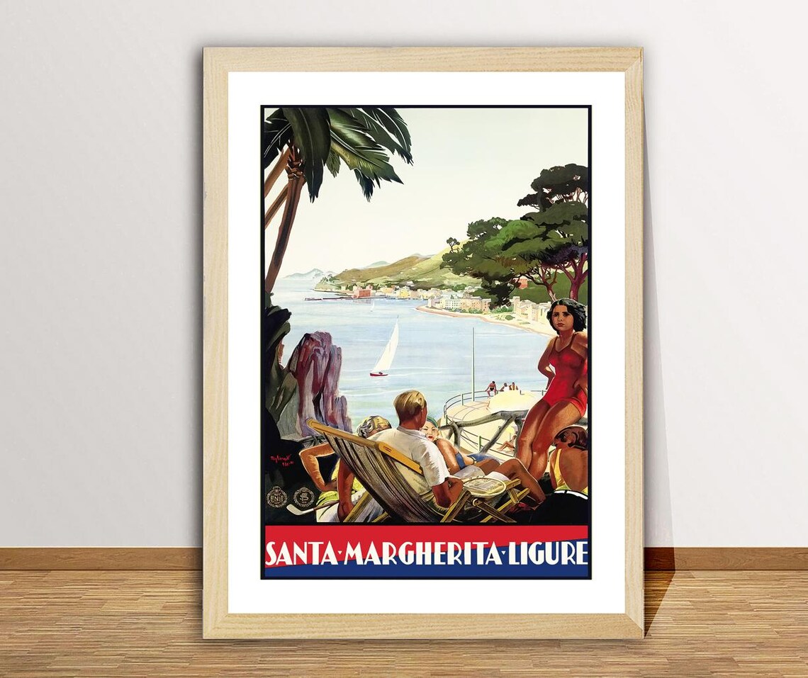 Santa Margherita Ligure Vintage Travel Poster, Italy