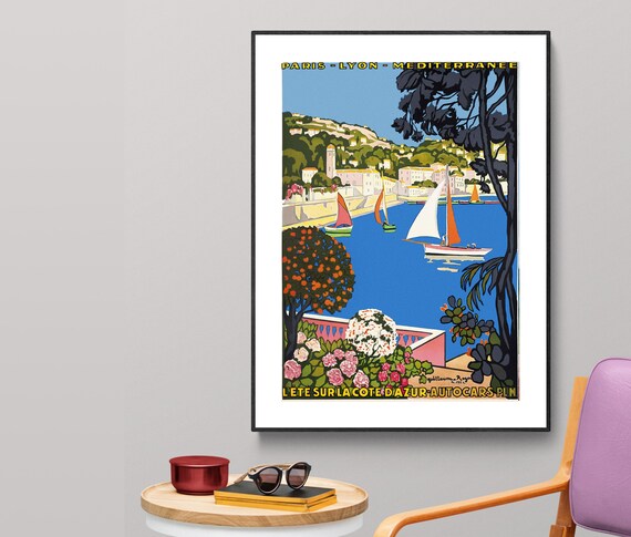 Lete Sur La Cote Dazur France Vintage Travel Poster
