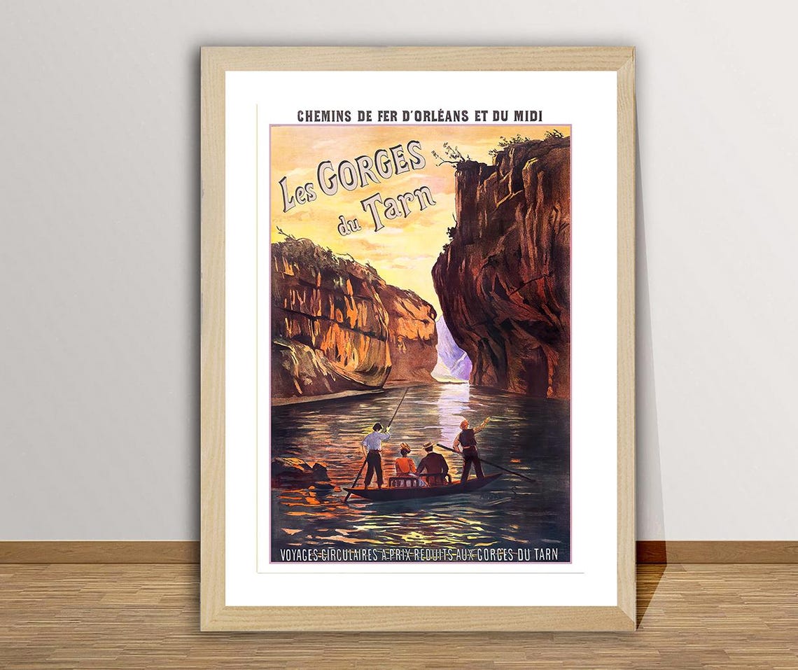 Gorges du Tarn Boat Trip Vintage French Railway Travel Poster