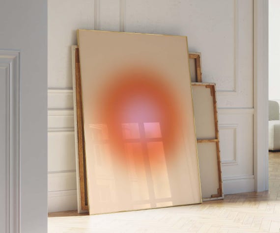 Pastel Peach Poster Peach Gradient Poster Aura Wall Art Aura Prints Aura Soft Gradient Soft Girl Aesthetic Pastel Art