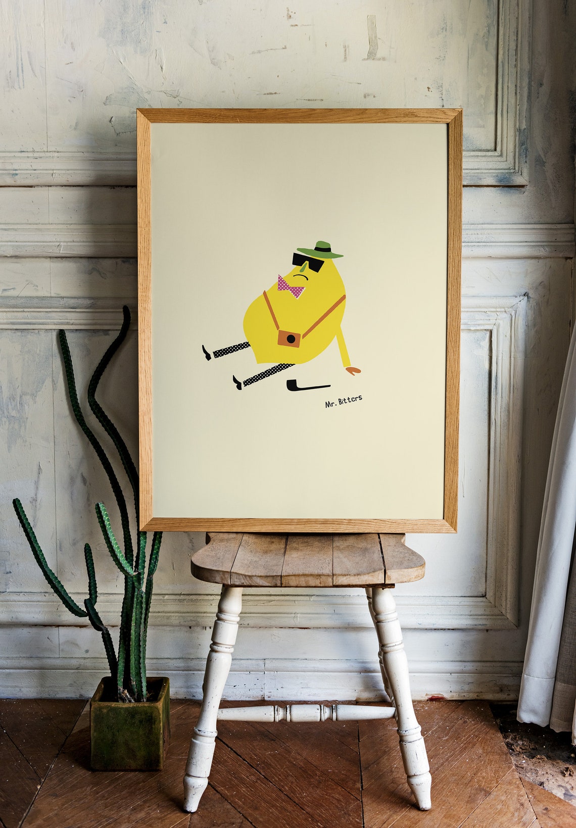 Mr Bitters Lemon Illustration Grumpy Lemon Art Funny Kitchen Decor Lemon Poster - Image 2