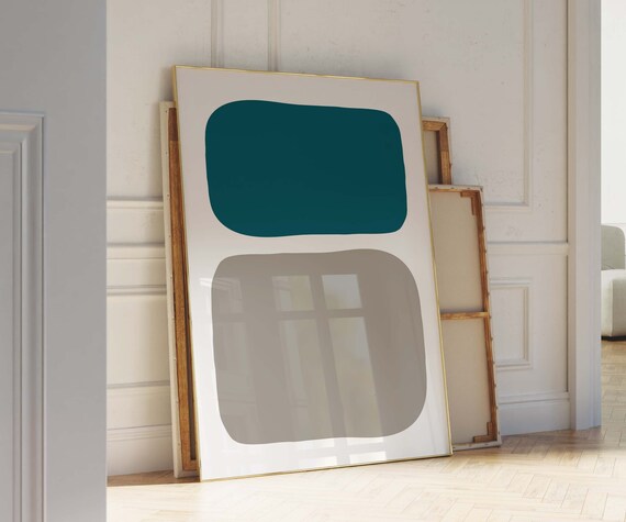 Blue Grey Poster Abstract Boho Art Printables Blue Grey Modern Home Decor Wall Art Abstract Art Geometric Poster Living Room Art