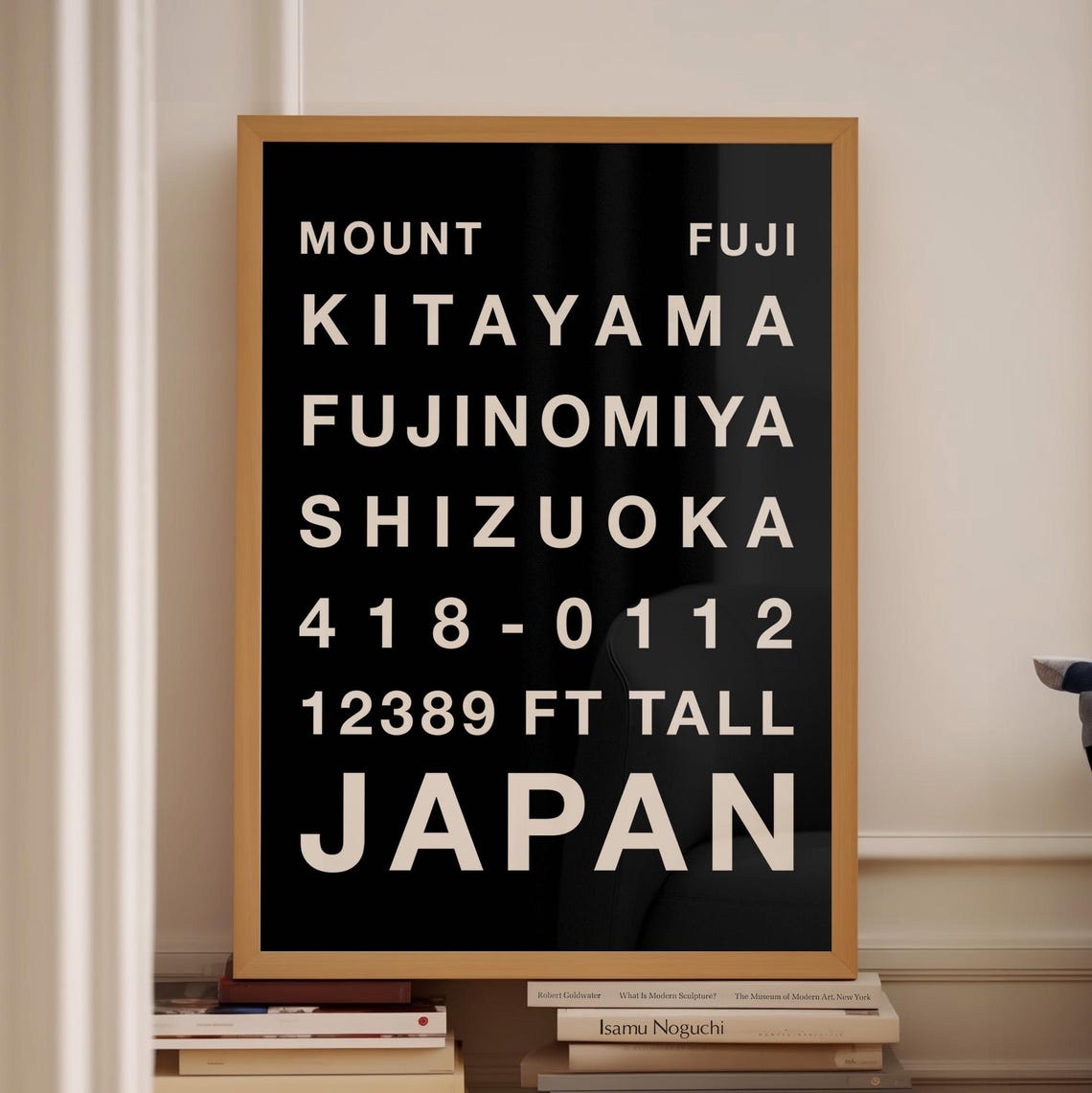 Mount Fuji Japan Bold Black Typography Shizuoka Travel Poster