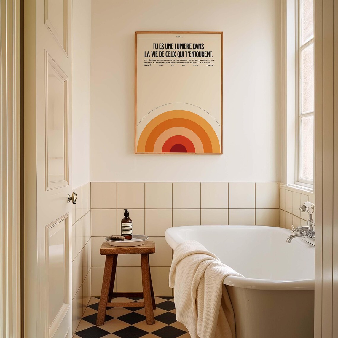 Tu Es Une Lumiere Dans La Vie Orange Sunset French Quote Poster - Image 2