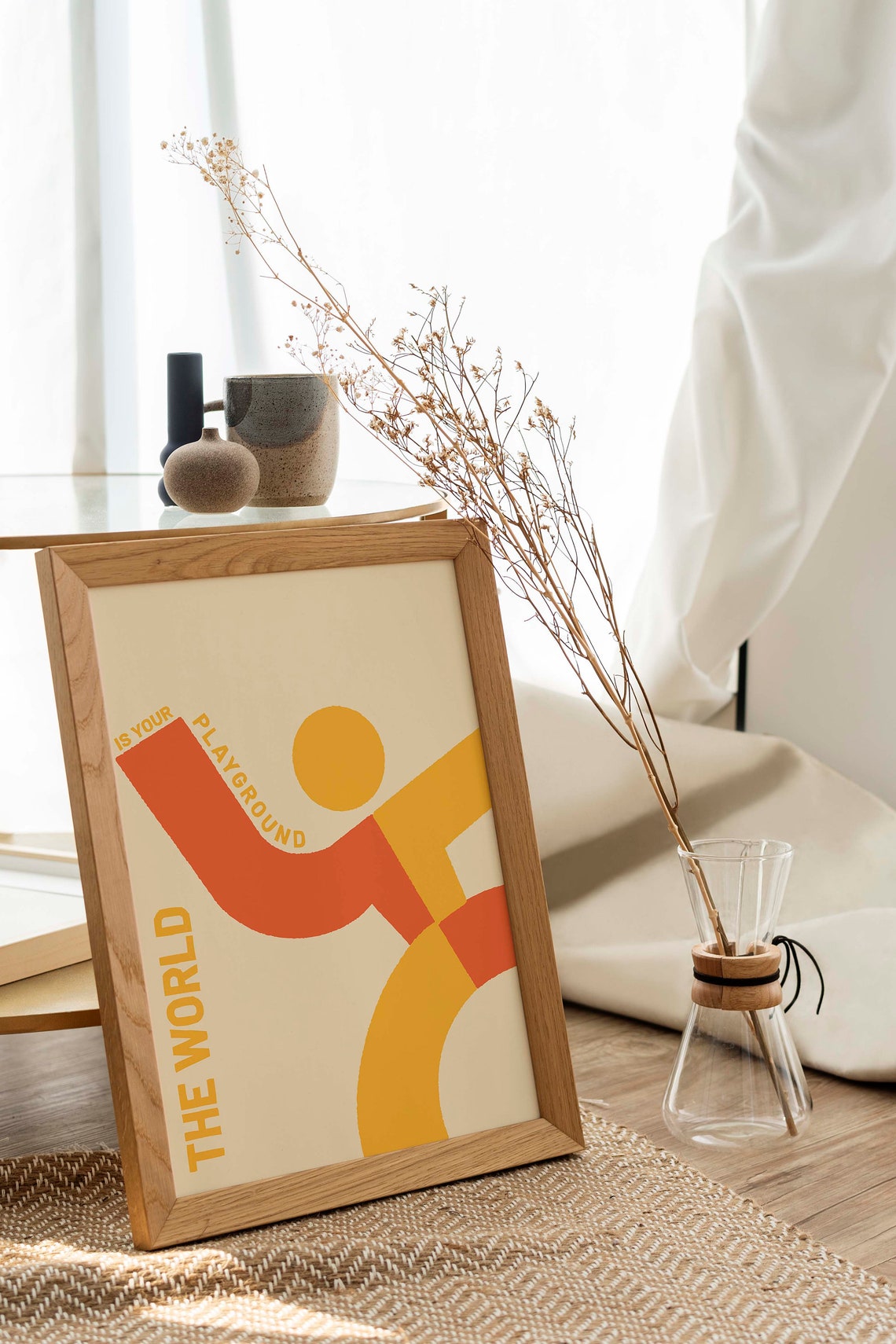 The World Is Your Playground Abstract Figure Poster Wall Decor Art - Image 2