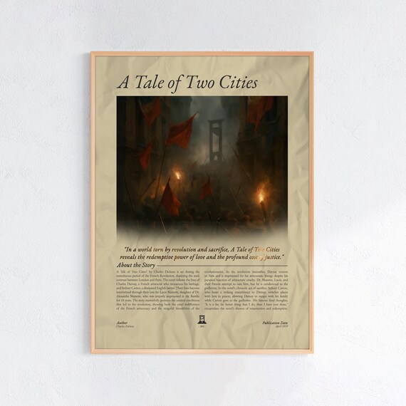 A Tale of Two Cities Charles Dickens Classic Book Literary Wall Poster