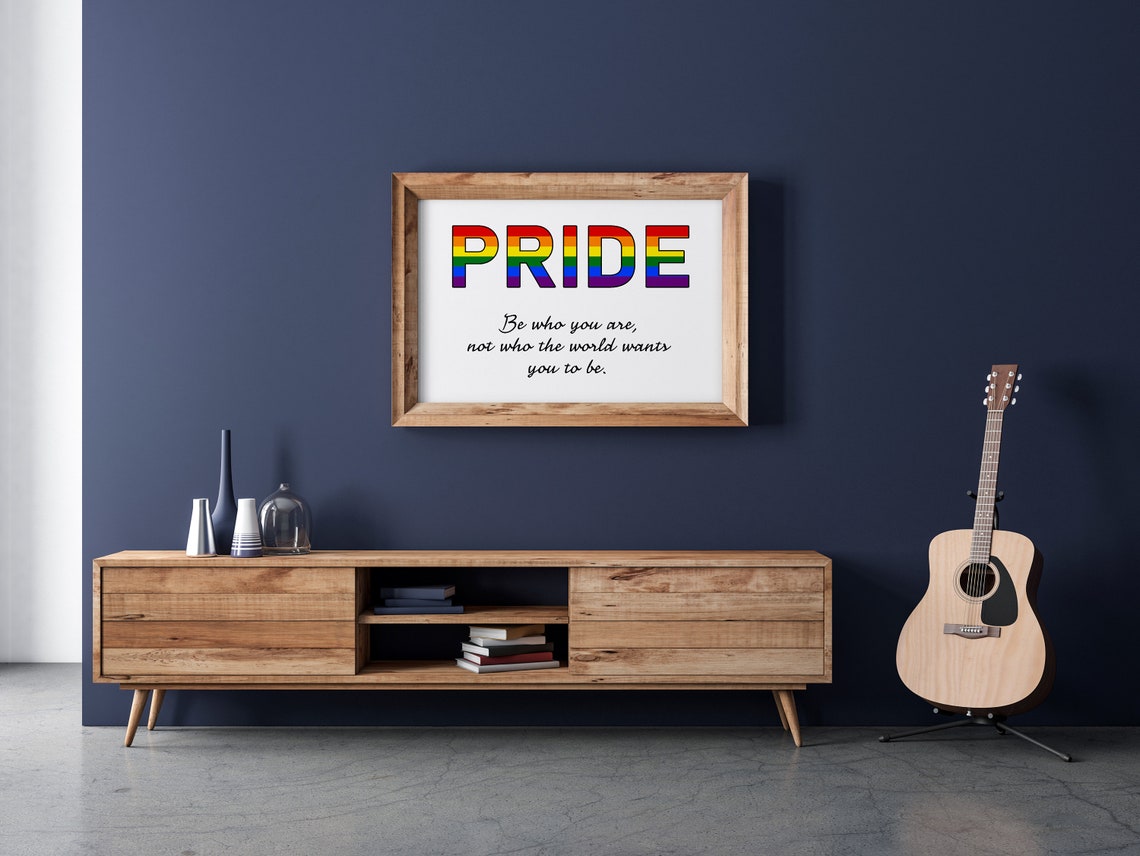 Rainbow Pride Flag Be Who You Are LGBTQ Quote Poster for Everyone