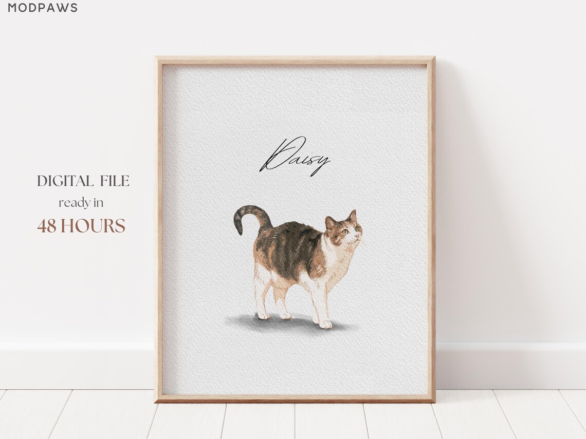 Custom Pet Watercolor Portraits, Personalized Memorial Art