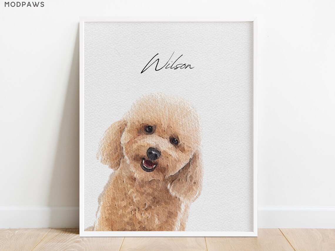 Custom Watercolor Portraits From Pet Photo Art Print