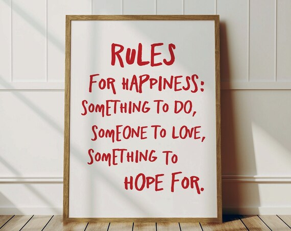 Rules Quote Poster Print, Motivational Typography
