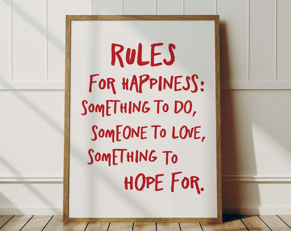 Rules Quote Poster Print, Motivational Typography