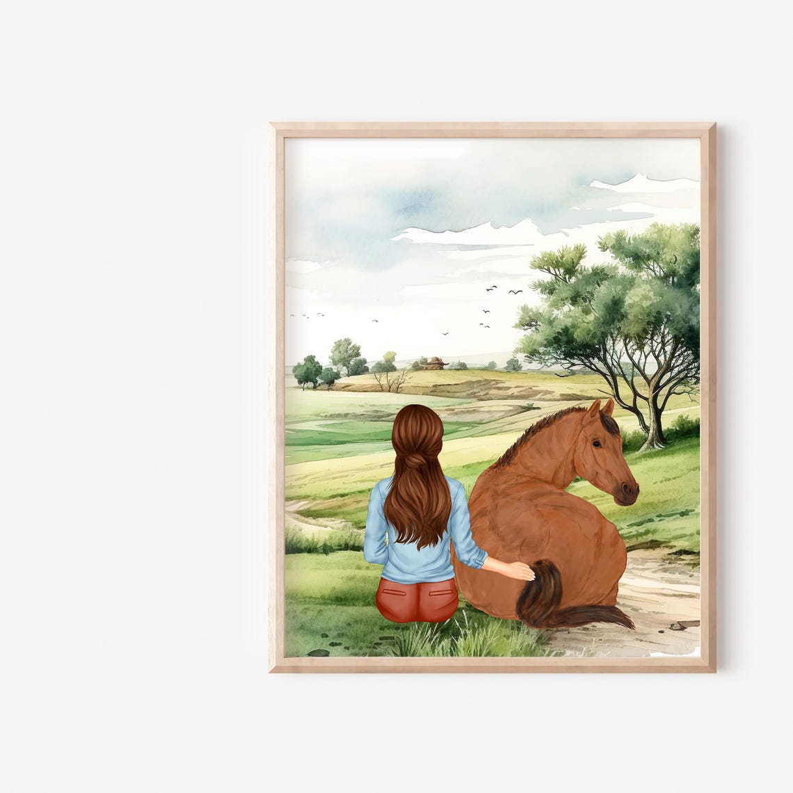 Girl And Horse Personalized Print Horse Owner Poster Horse Lover Gift Horse Owner Gifts Custom Horse Portrait