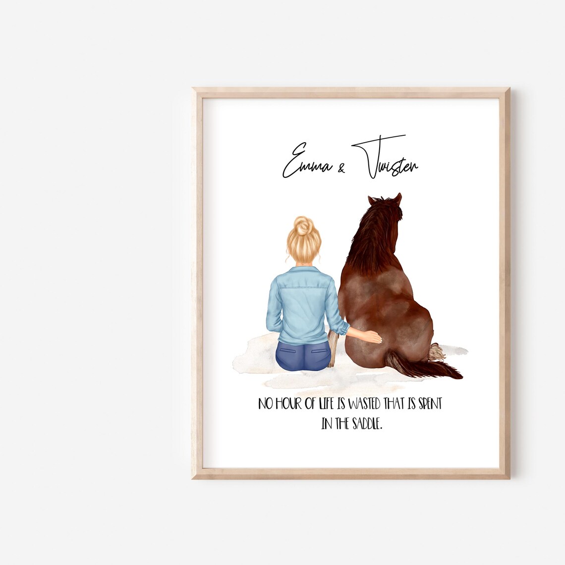 Emma and Twister Personalized Horse Owner Equestrian Quote Print