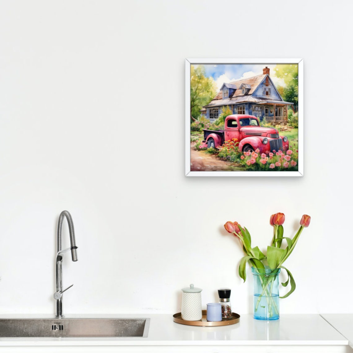 Watercolor Country House Wall Art Country Life Decor Rustic Print Country Landscape Art Country Art Watercolor Landscape Rustic Life Decor - Image 3