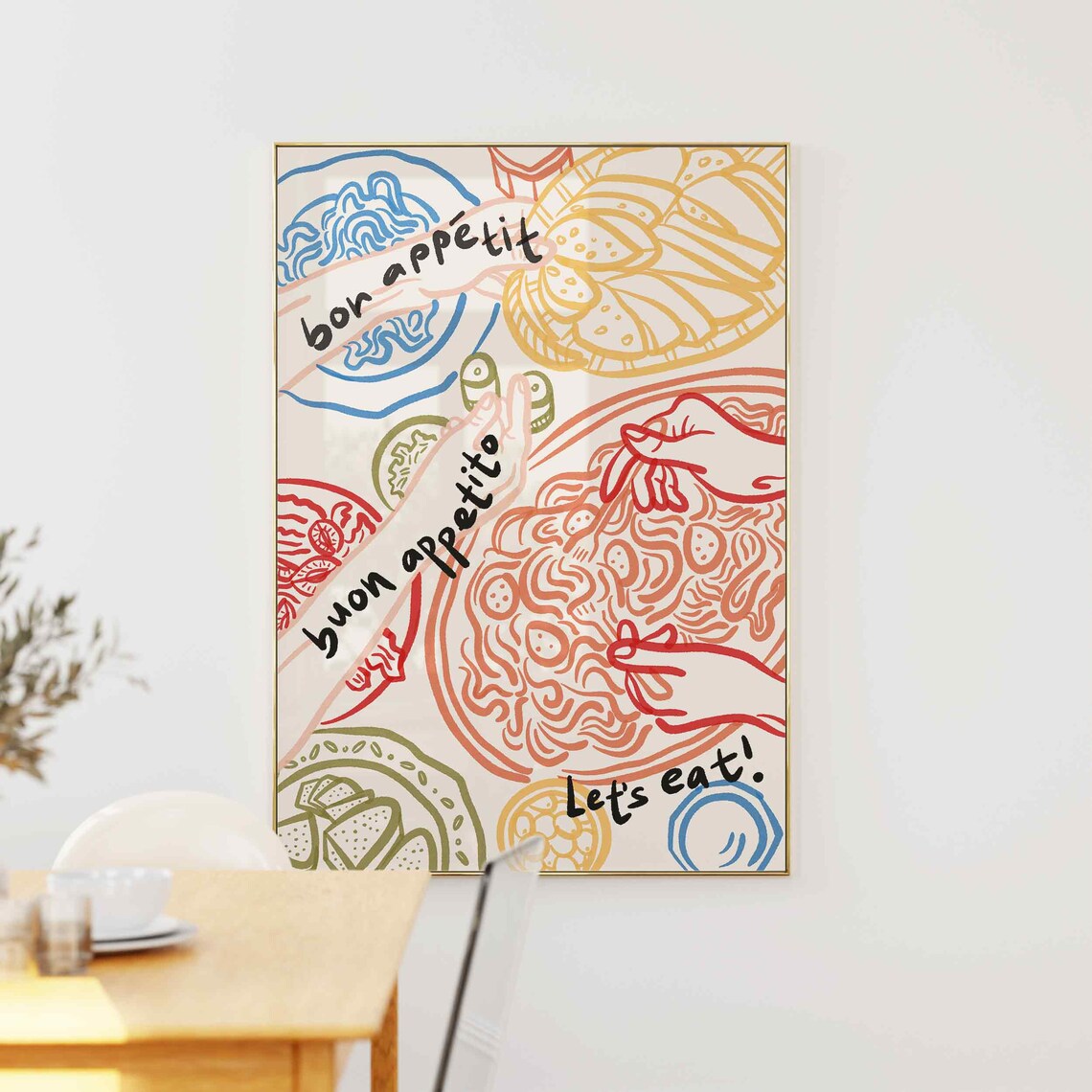 Bon Appetit Retro Dinner Party, Kitchen Wall Art - Image 3