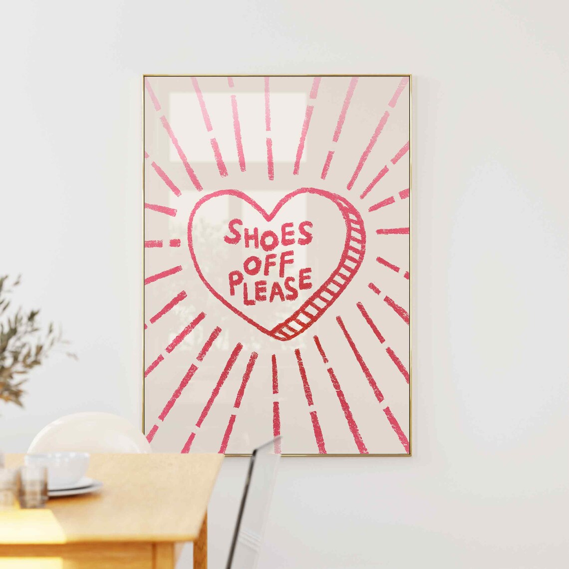 Shoes Off Please Entryway Preppy Wall Art Print