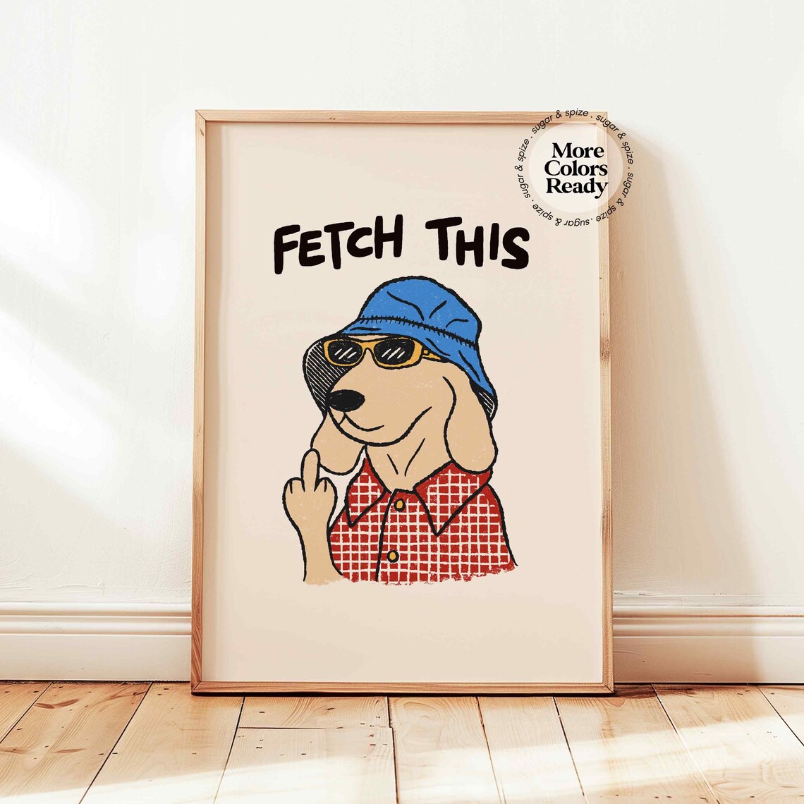 Fetch This Dog Quote Poster, Retro Wall Art Decor
