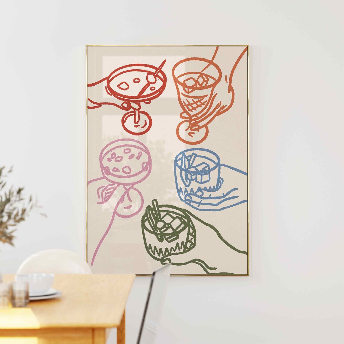 Cheers Glass Print, Funky Bar Cart Art Print - Image 5