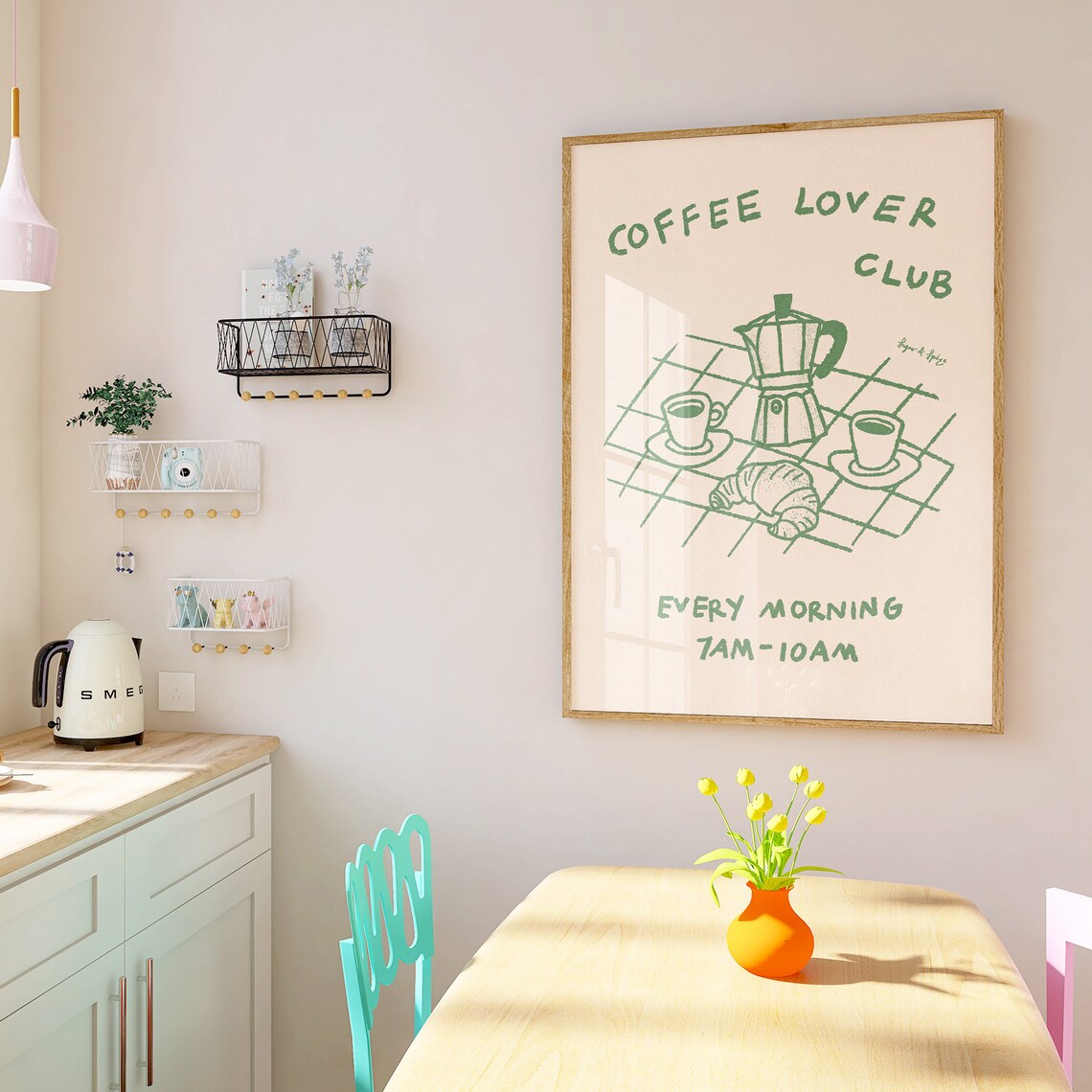 Coffee Lover Club French Cafe Poster, Kitchen Decor - Image 3