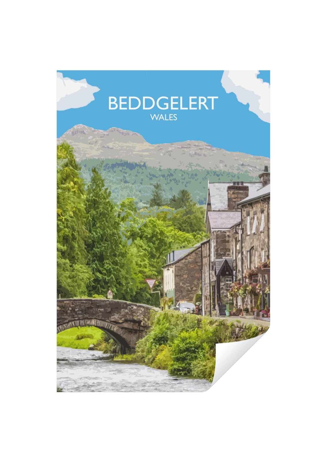 Beddgelert Wales Travel Poster, Snowdonia Hiking Gift - Image 4
