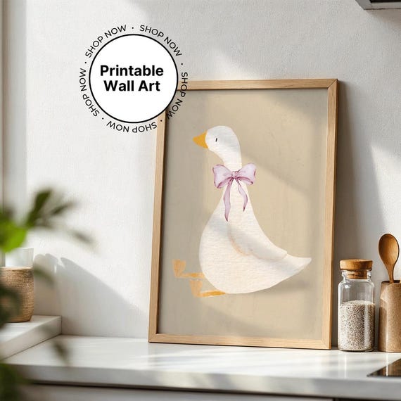 Silly Goose, Coquette Bow Tie Nursery Art