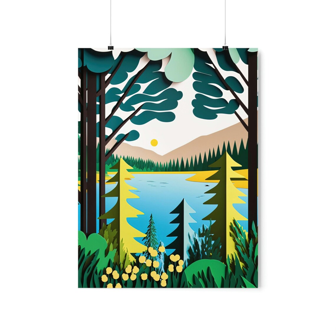 At The Lake Minnesota Travel Poster, Cabin Art - Image 3