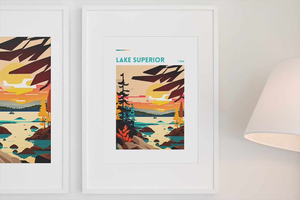 Lake Superior Minnesota Landscape Art Print - Image 4