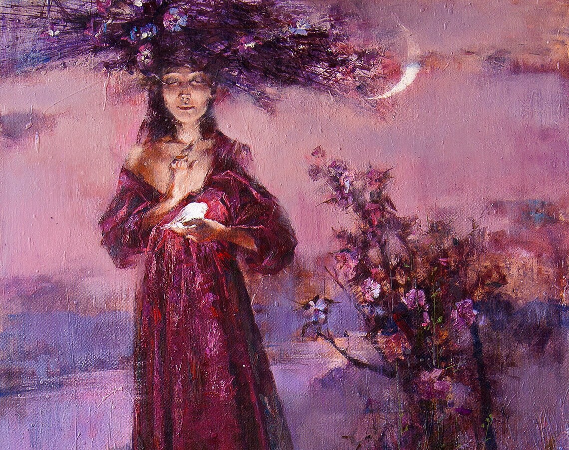 Fairy Allegory Custom Original Oil Painting - Image 3