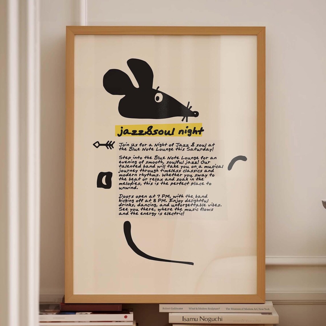 Jazz and Soul Night Quirky Mouse Poster for Blue Note Lounge Fans