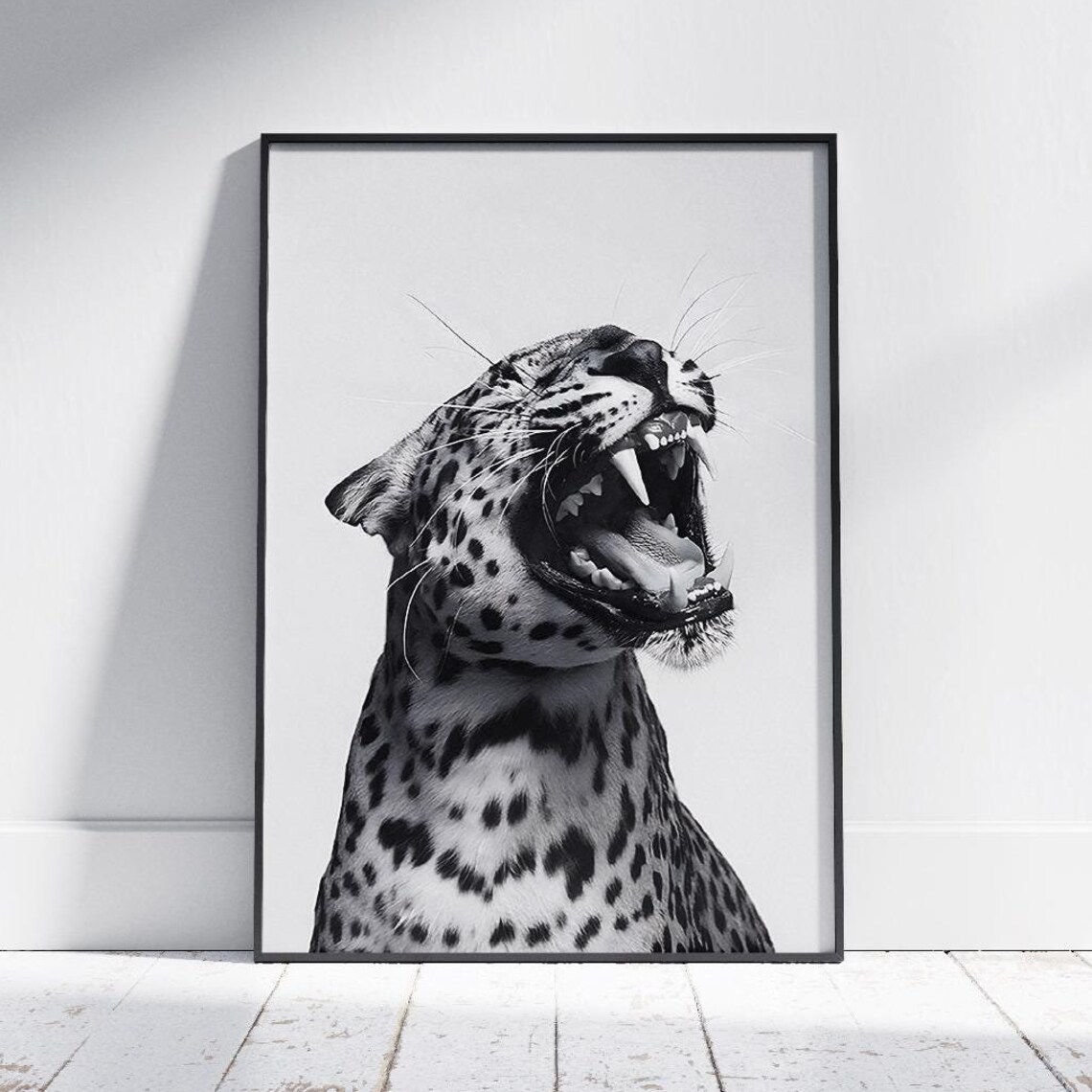 Leopard Roar Wall Art Print, Fashion Style Decor