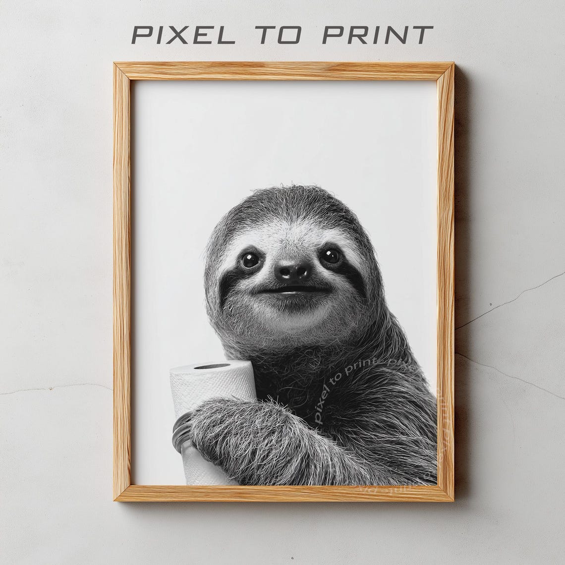 Sloth Bathroom Print Toilet Paper Animal Art