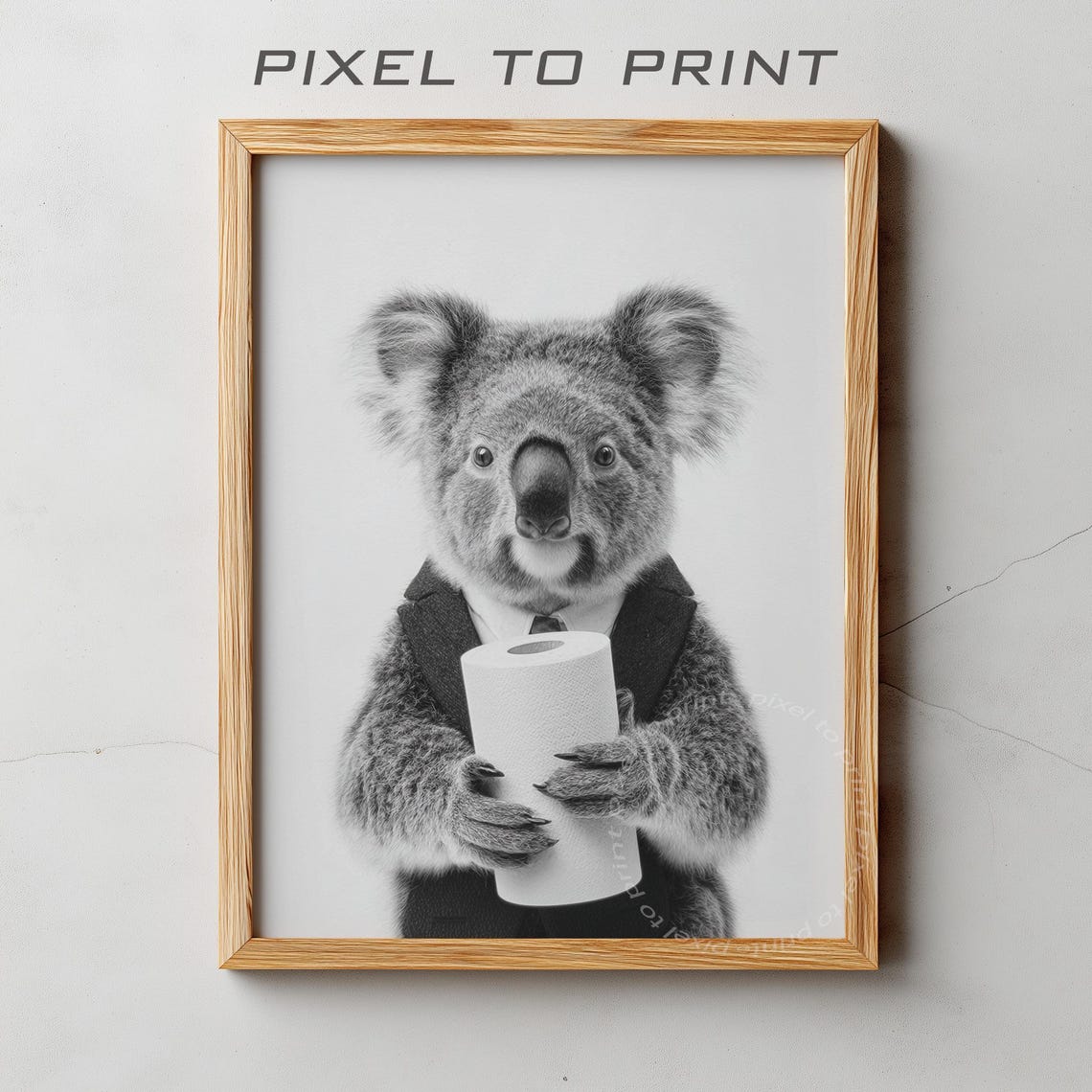 Koala Bathroom Print Funny Animal In Suit