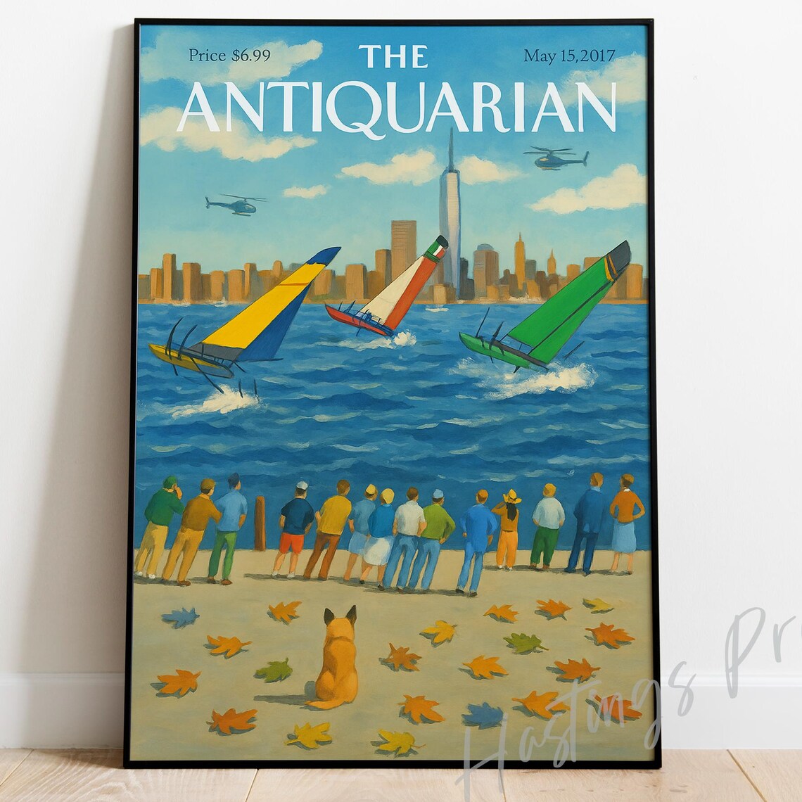 The Antiquarian May 2017 Windsurf Race Vintage Magazine Cover Poster